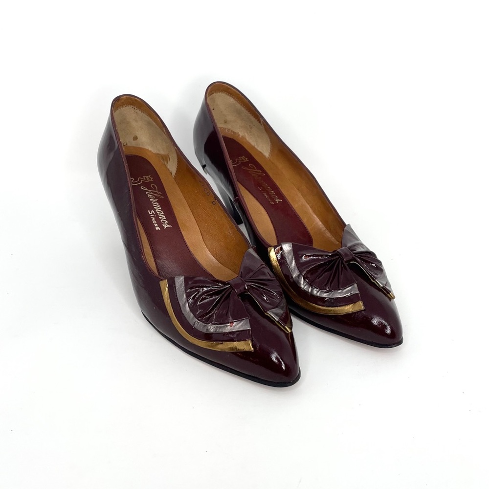 VINTAGE‎ Leather Maroon Stilettos